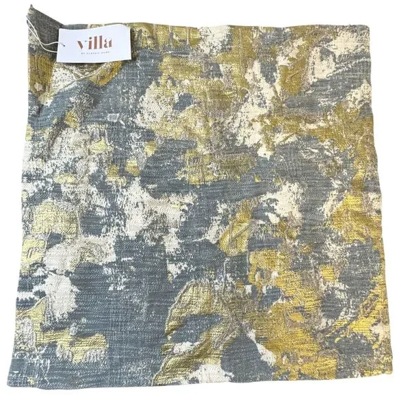 Pottery Barn x Villa Blaise Luciana Pillow Cover in Rain Blue Gold Metallic NEW - Picture 1 of 11